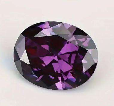 Purple Loose Cubic Bare Stones Oval Shape Artificial Zirconia For Jewellery 8x10mm