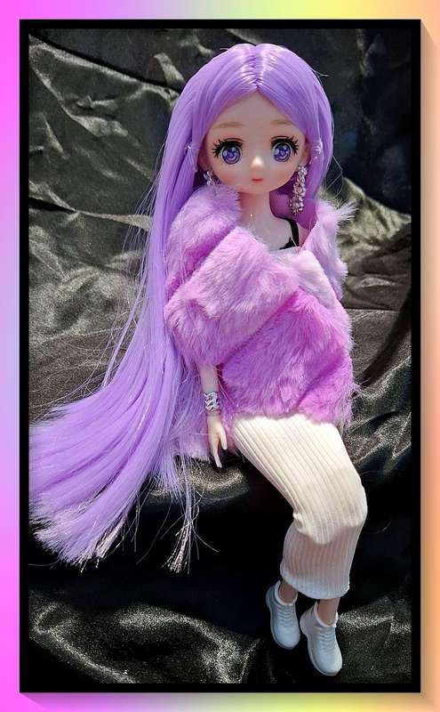 Stunning winter warmth outfit anime style doll