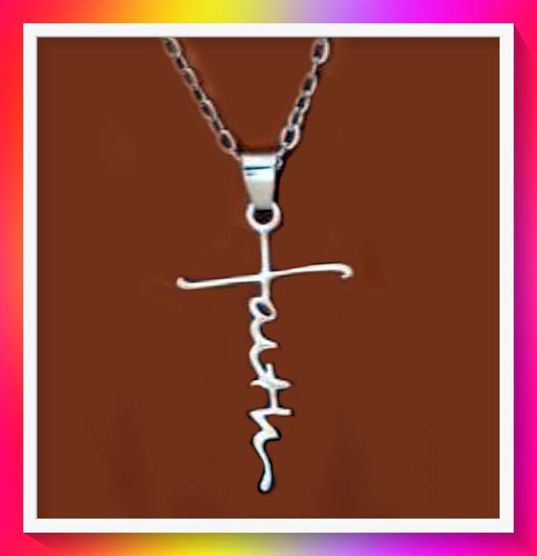 Golden Pendant with the word Faith pendant