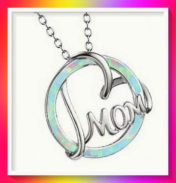 Creamy Round MOM Heart Marble look Necklace