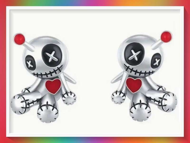 Amusing Quirky Gothic Doll Earrings
