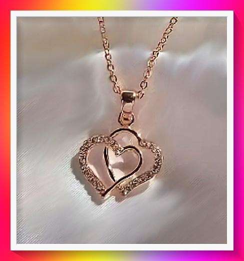 Irregular Double Heart Pendant Necklace