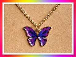 Pretty purple Butterfly pendant necklace