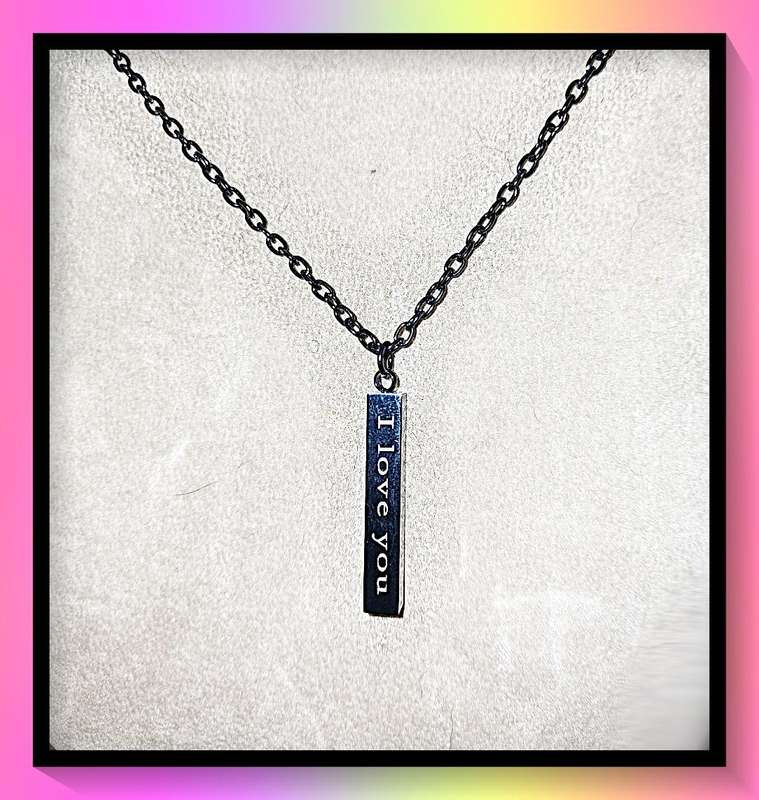 Love you always bar pendant necklace