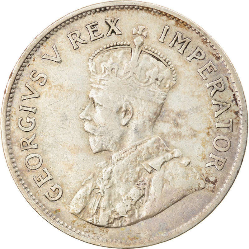 South African two-shilling coin, also known as a florin, from 1929.