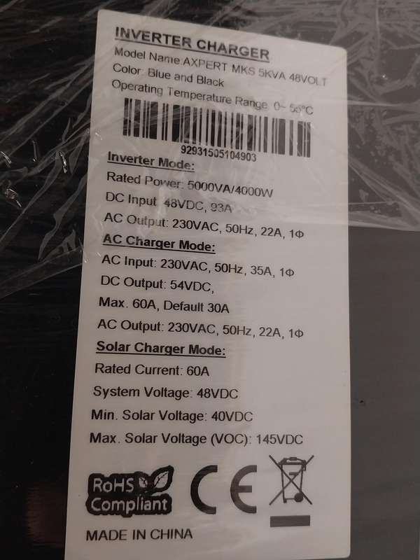 Refurbished 5KVA 48V 4KW Axpert inverter