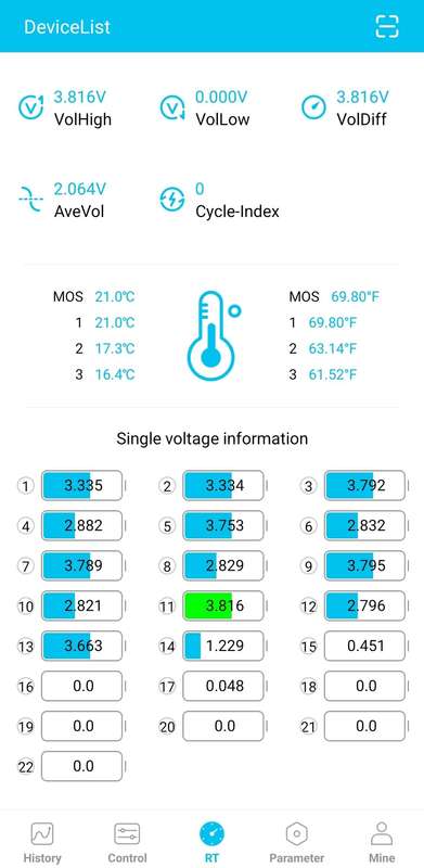 Lifepo4 6S-22S 80A BT Smart bms