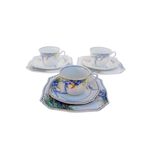 1930s Royal Winton Grimwades Hollyhocks Trio