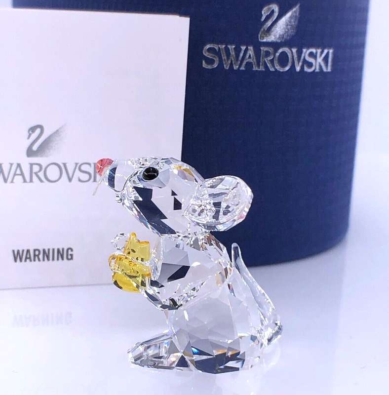 Swarovski Crystal Mouse with Whiskers And Cheese