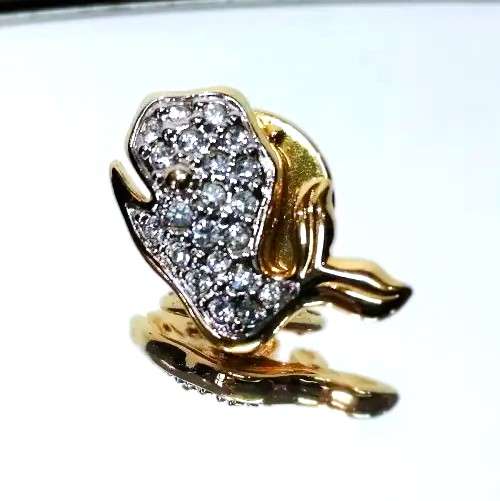 Swarovski Crystal Whale Pin Gold with Clear Crystals