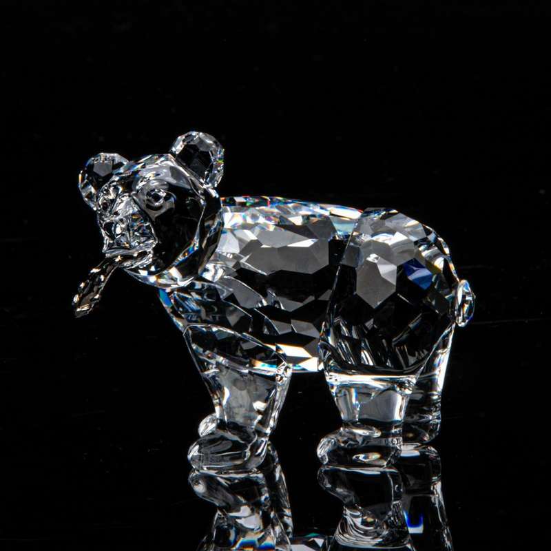 Swarovski Crystal Grizzly Bear Cub with Fish Rare Encounters