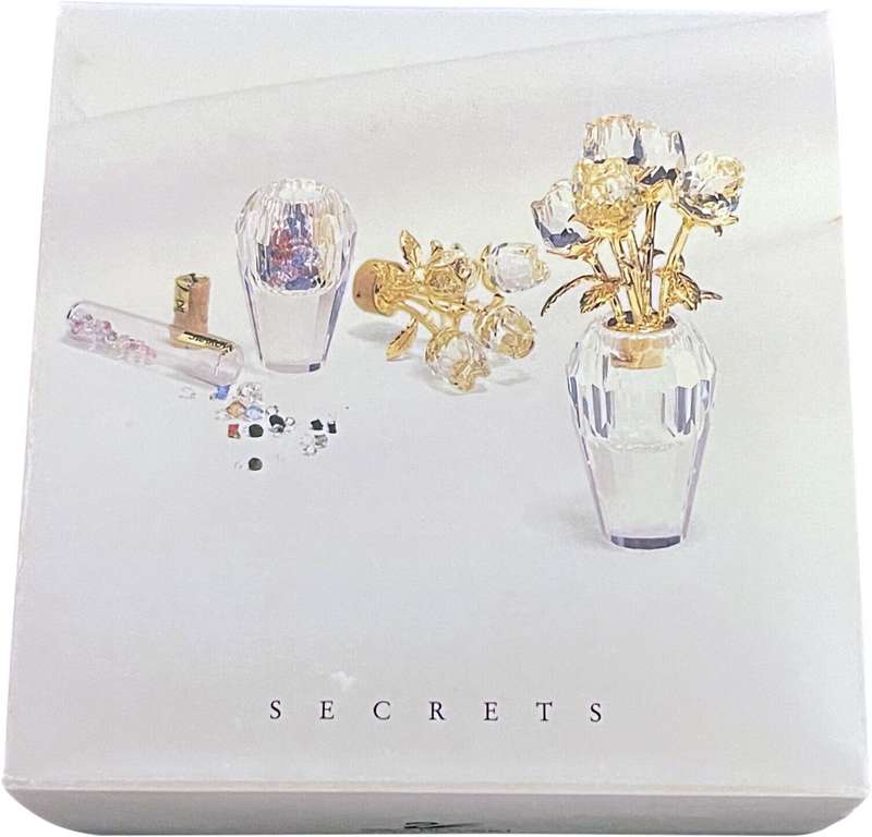 Swarovski Crystal Memories Gold And Rhodium Rose Vase