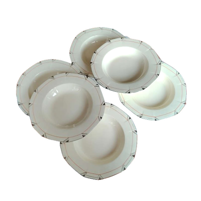 Rare 1930'S Art Deco Alfred Meakin Marigold Princess Shape Geometric 6 x Bowls