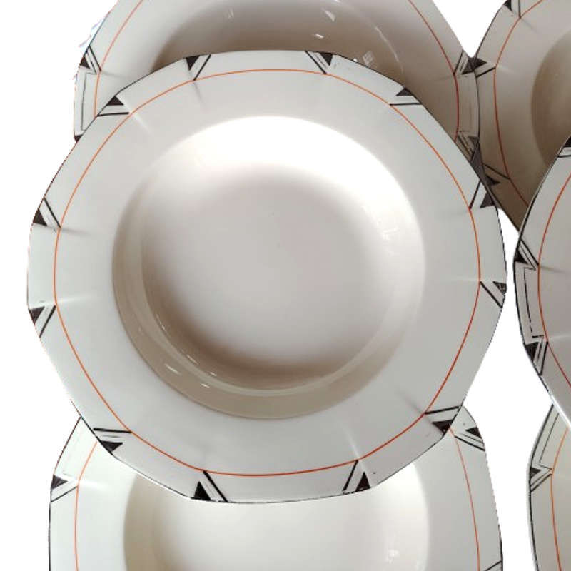 Rare 1930'S Art Deco Alfred Meakin Marigold Princess Shape Geometric 6 x Bowls