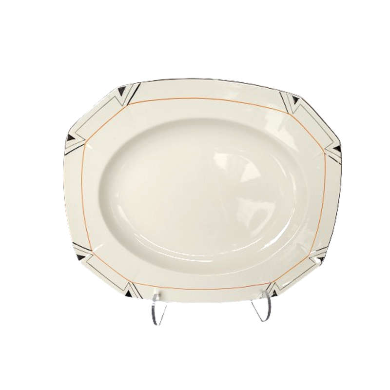 Rare 1930'S Art Deco Alfred Meakin Marigold Princess Shape Geometric X-Large Platter