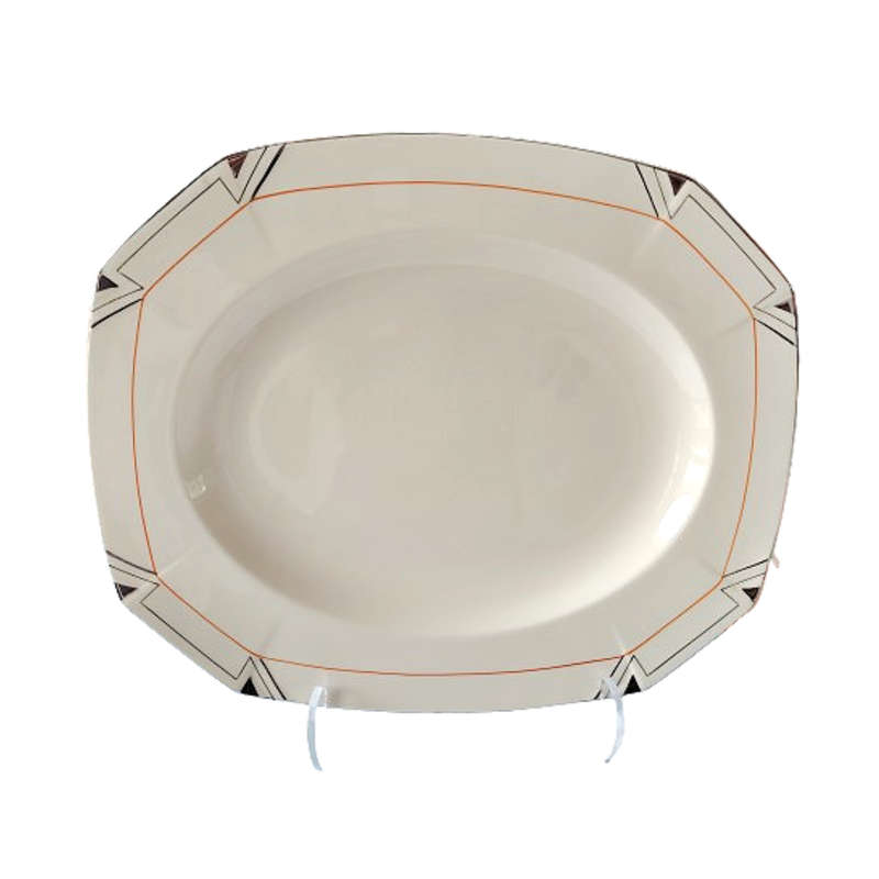 Rare 1930'S Art Deco Alfred Meakin Marigold Princess Shape Geometric X-Large Platter