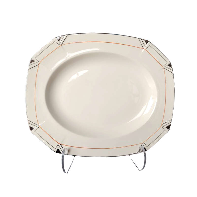 Rare 1930'S Art Deco Alfred Meakin Marigold Princess Shape Geometric Large Platter