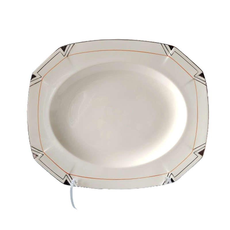 Rare 1930'S Art Deco Alfred Meakin Marigold Princess Shape Geometric Large Platter