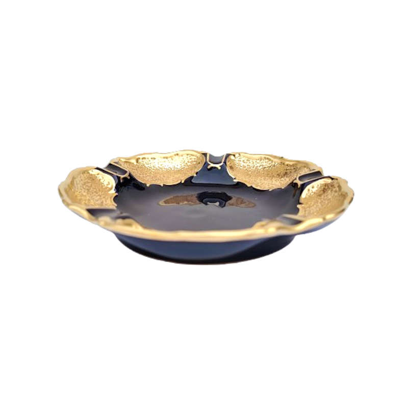 Alka Porcelain Cobalt Blue and Gold Dish