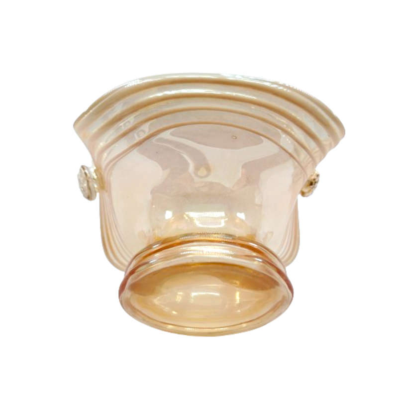 Victorian Wedding Amber and White Glass Handled Basket