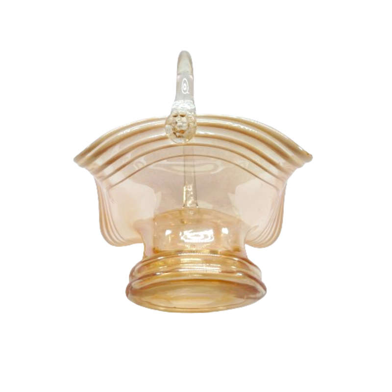 Victorian Wedding Amber and White Glass Handled Basket