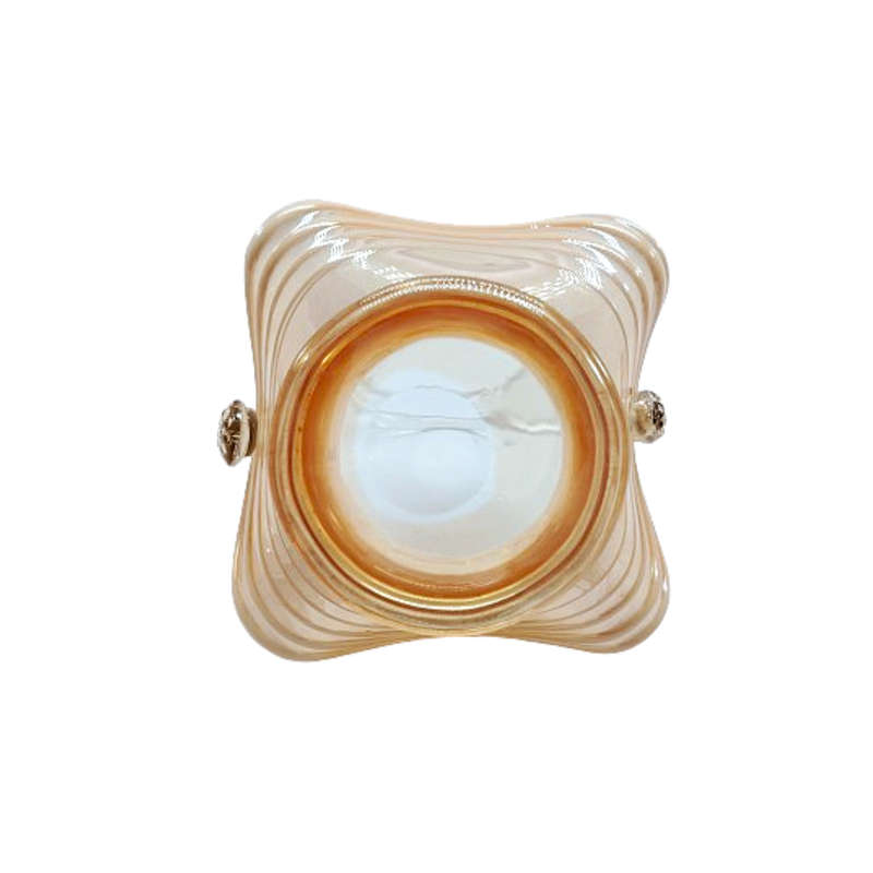 Victorian Wedding Amber and White Glass Handled Basket