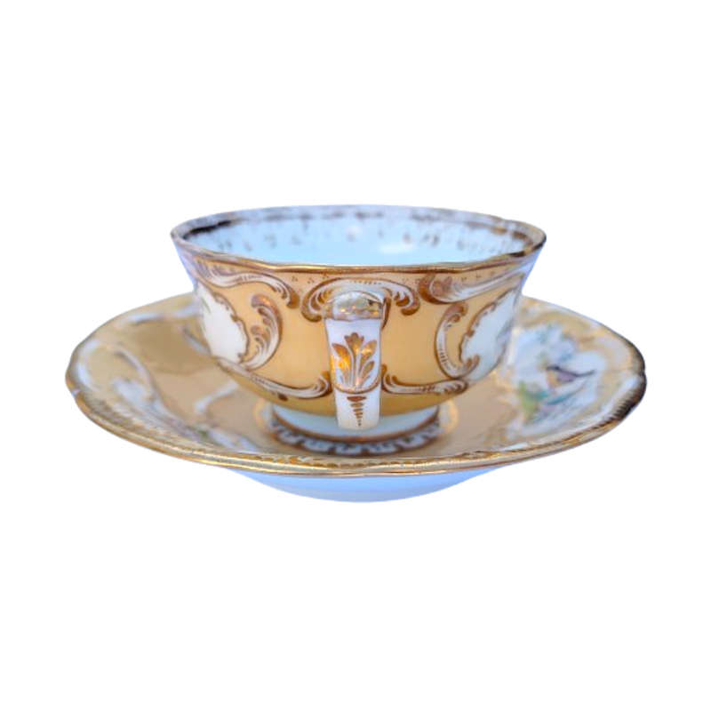 Antique Minton c.1830 England Cup and Saucer Duo