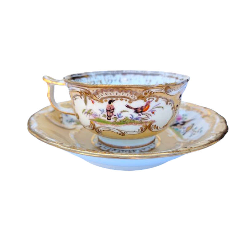 Antique Minton c.1830 England Cup and Saucer Duo