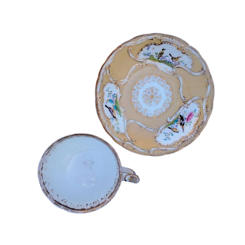 Antique Minton c.1830 England Cup and Saucer Duo