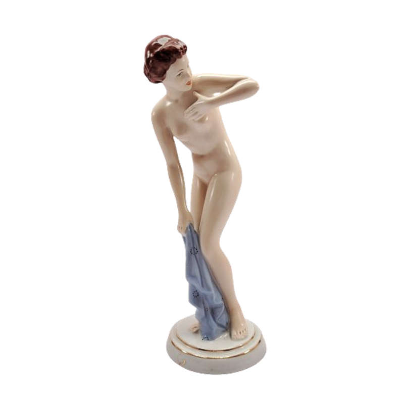 Beautiful Art Deco nude figure by Elly Strohbach for Royal Dux, Czechoslovakia, around 1935