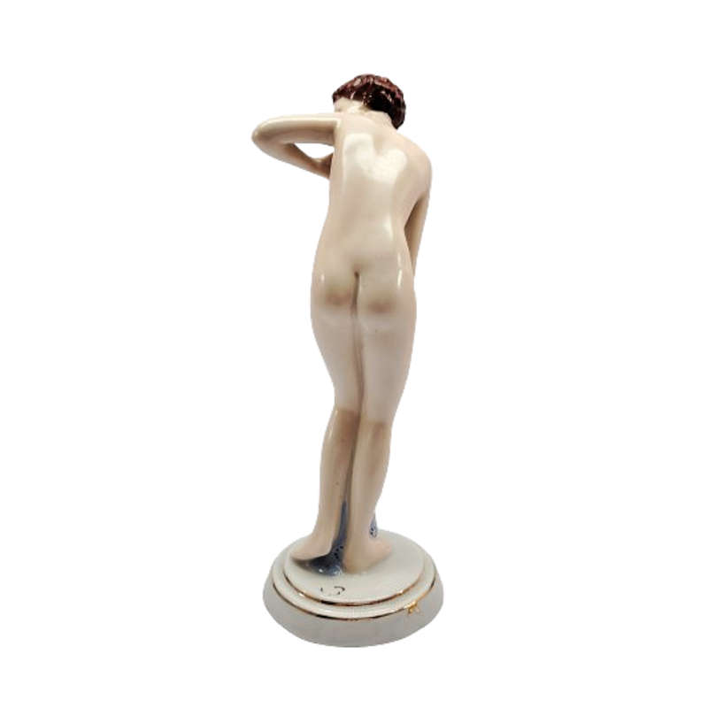 Beautiful Art Deco nude figure by Elly Strohbach for Royal Dux, Czechoslovakia, around 1935