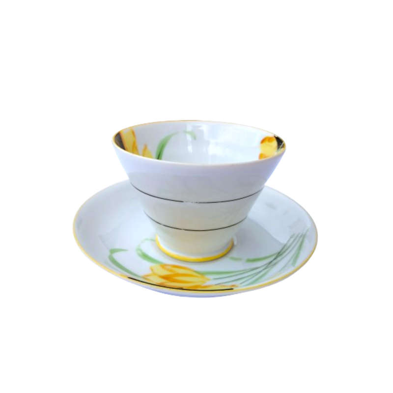 Yellow Crocus Art Deco porcelain Tea Set