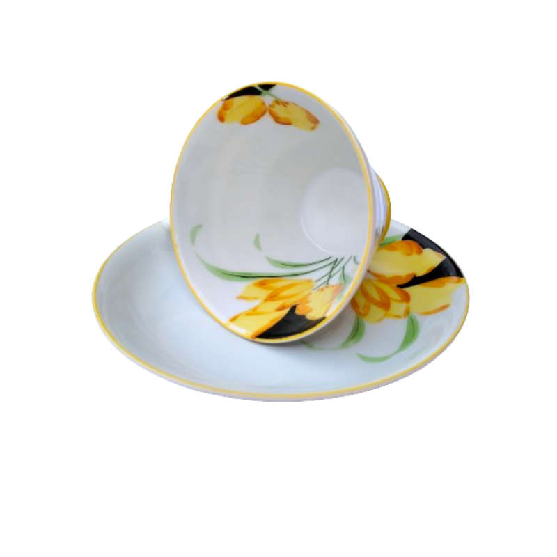 Yellow Crocus Art Deco porcelain Tea Set