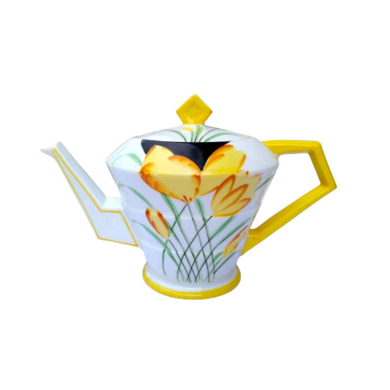 Yellow Crocus Art Deco porcelain Tea Set