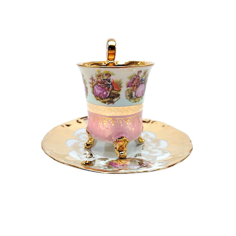 Bavarian Love Story artwork Demitasse 4 Footed Cup and saucer