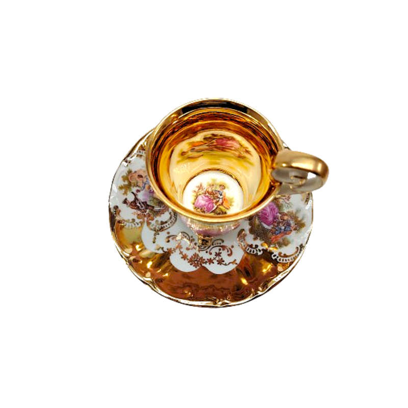 Bavarian Love Story artwork Demitasse 4 Footed Cup and saucer