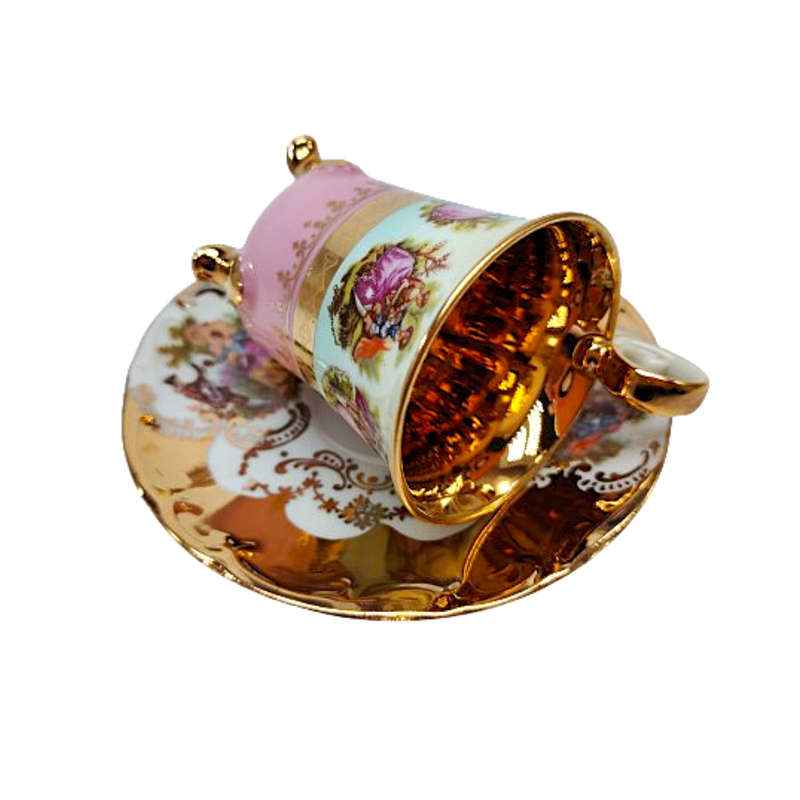 Bavarian Love Story artwork Demitasse 4 Footed Cup and saucer