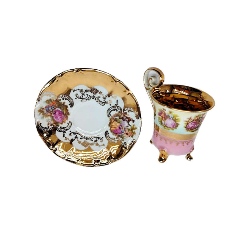 Bavarian Love Story artwork Demitasse 4 Footed Cup and saucer