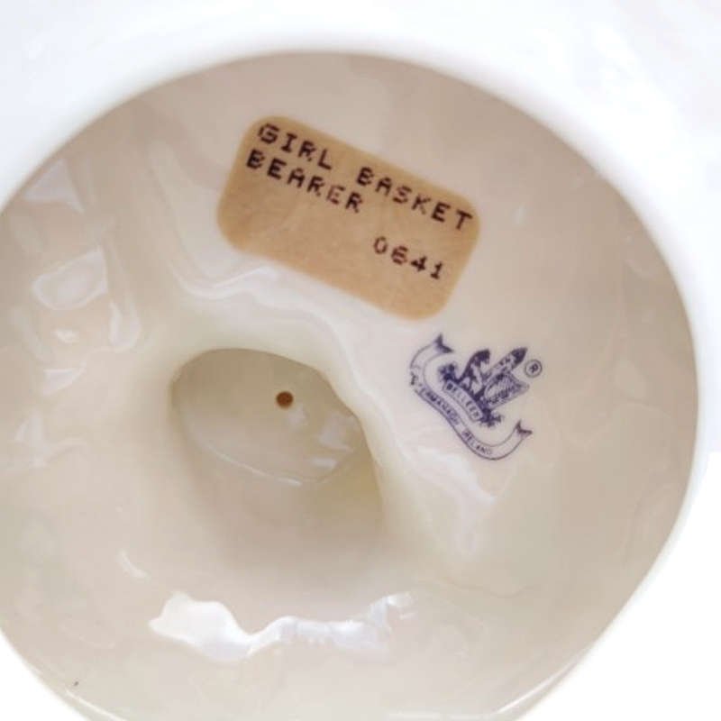 Belleek classic Boy and Girl basket carrier figurines part of the Archive Collection
