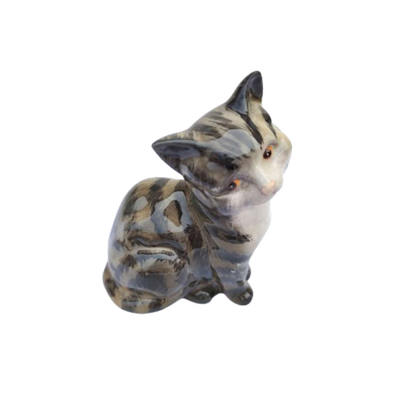Beswick Cat Kitten Grey Tabby Sitting Figurine HN1436