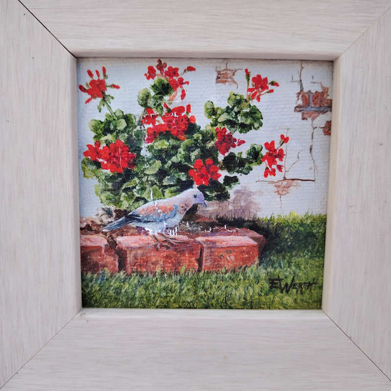 Art by Betty Werth, Montagu, South Africa,Garden Visitor