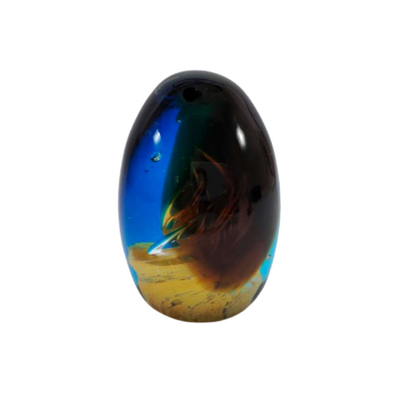 Beautiful Murano Oval Egg Shaped Art Glass Paperweight Sculpture