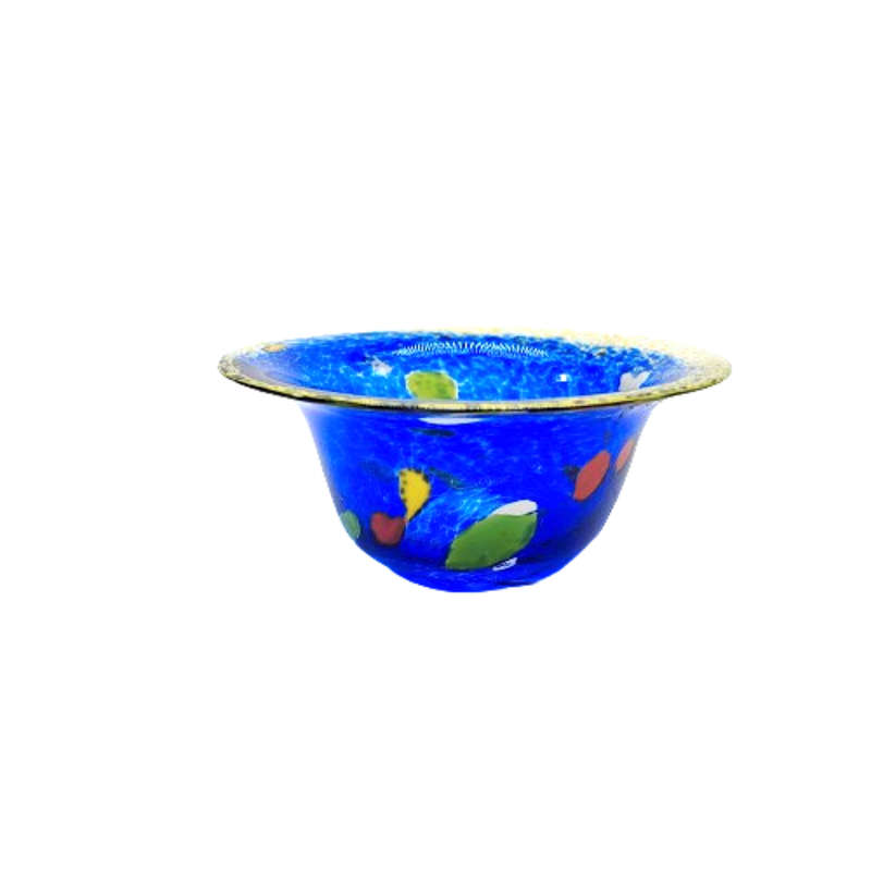 Eneryda Swedish Blue with primary colour splats Glass Bowl