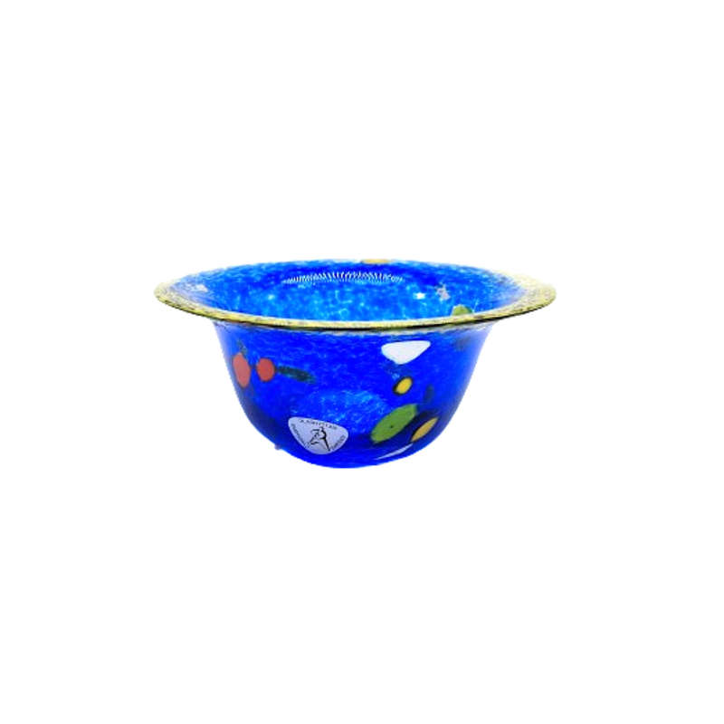 Eneryda Swedish Blue with primary colour splats Glass Bowl