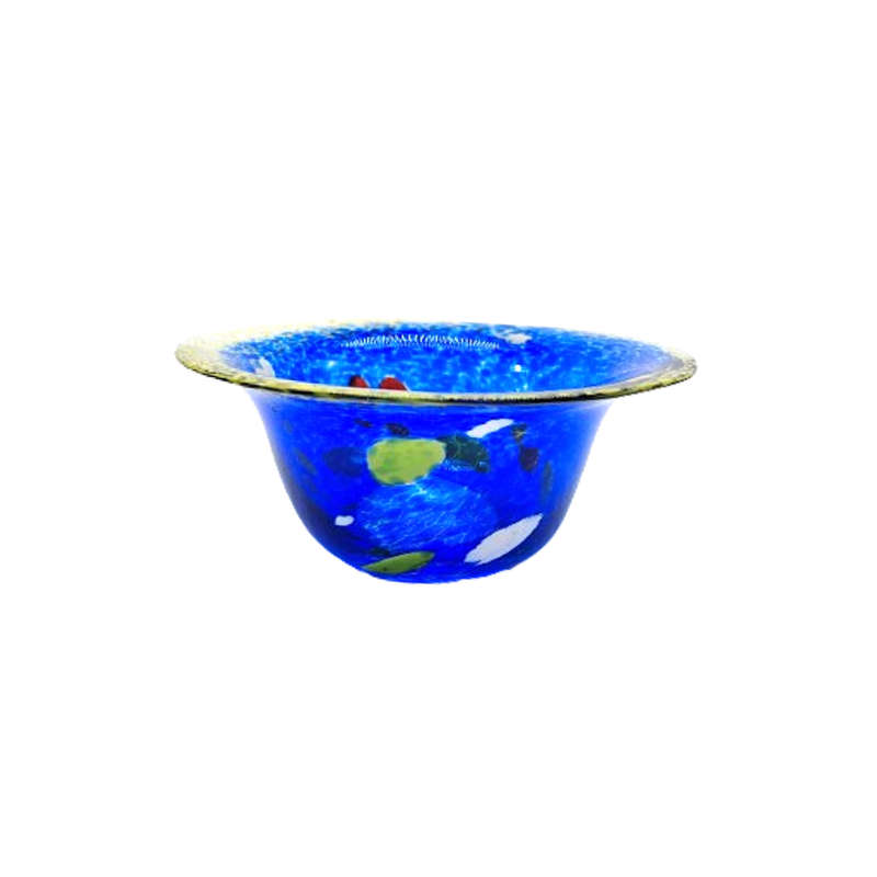 Eneryda Swedish Blue with primary colour splats Glass Bowl