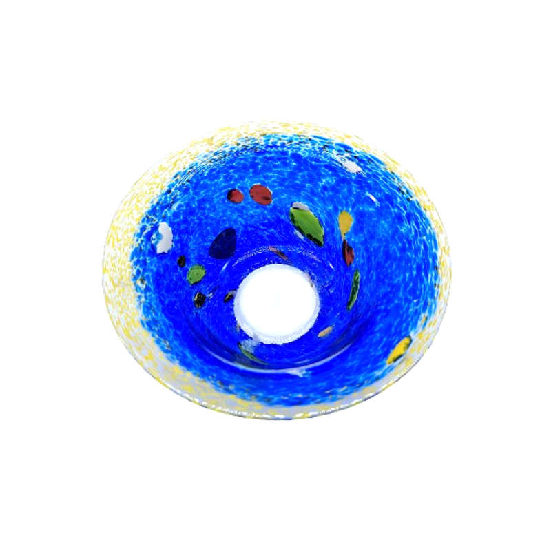 Eneryda Swedish Blue with primary colour splats Glass Bowl