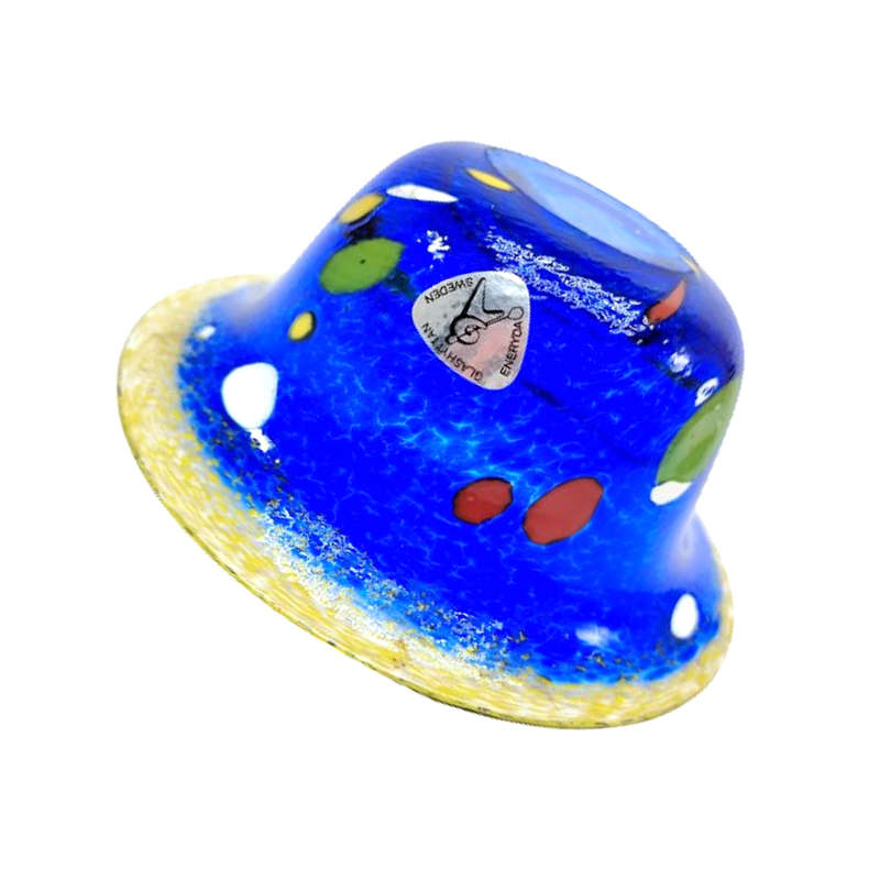 Eneryda Swedish Blue with primary colour splats Glass Bowl