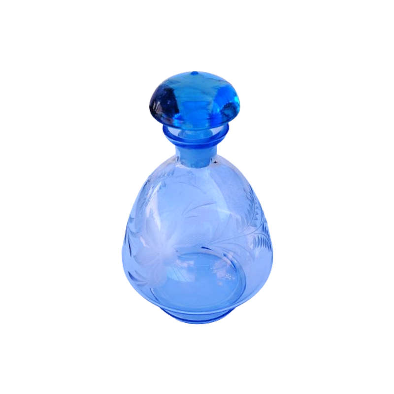 Beautiful delicate blue glass decanter with Stopper