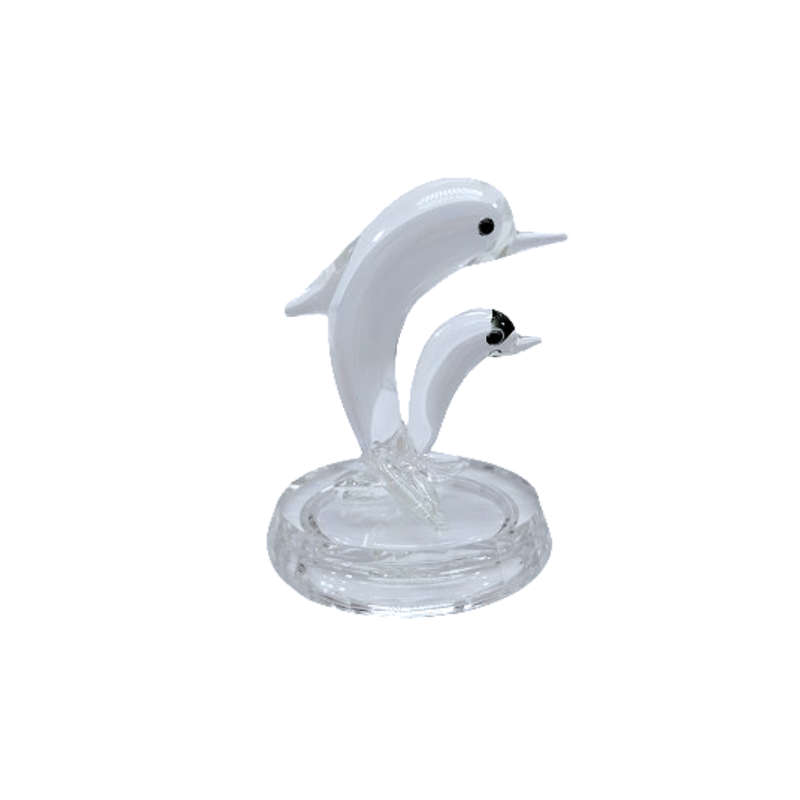 Byzantium Crystal Collection Stunning Cut Glass Crystal Mother and baby Dolphin