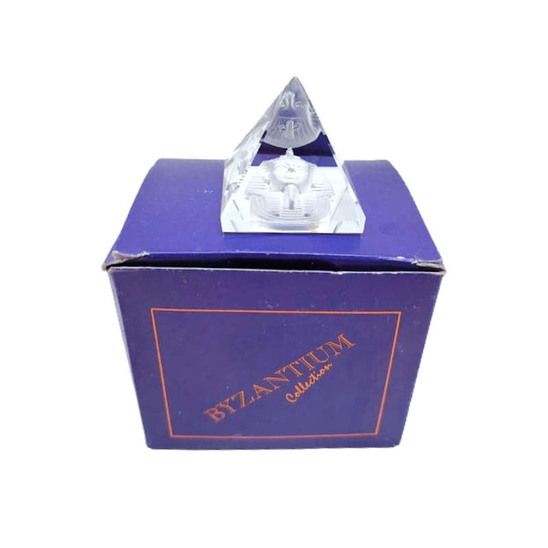 Byzantium Crystal Collection Stunning Cut Glass Crystal Pharaoh of Egypt Pyramid
